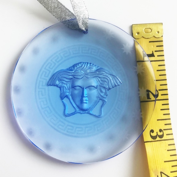 Rosenthal Versace Medusa Head Ornament Blue Crystal Home Decor - Picture 4 of 8